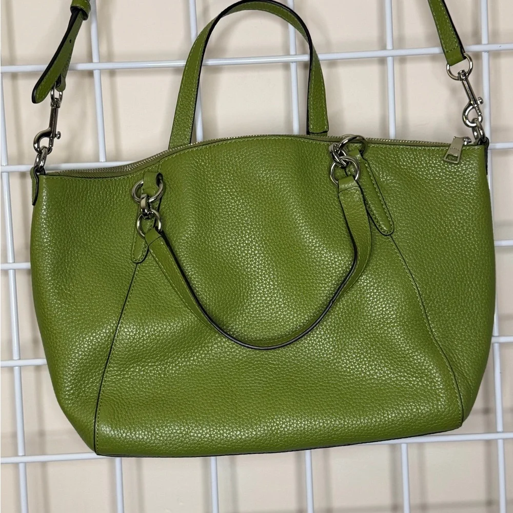 Coach Moss Green Leather Shoulder Bag - Picture 5 of 11